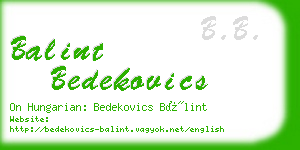 balint bedekovics business card